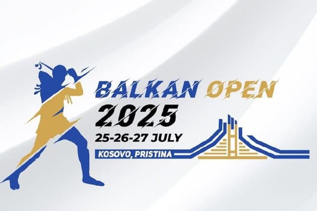 Posteri për ngjarjen: Kosova nikoqire e Kupës Ndërkombëtare “Open Ballkan” në Muay Thai – Prishtinë, Korrik 2025